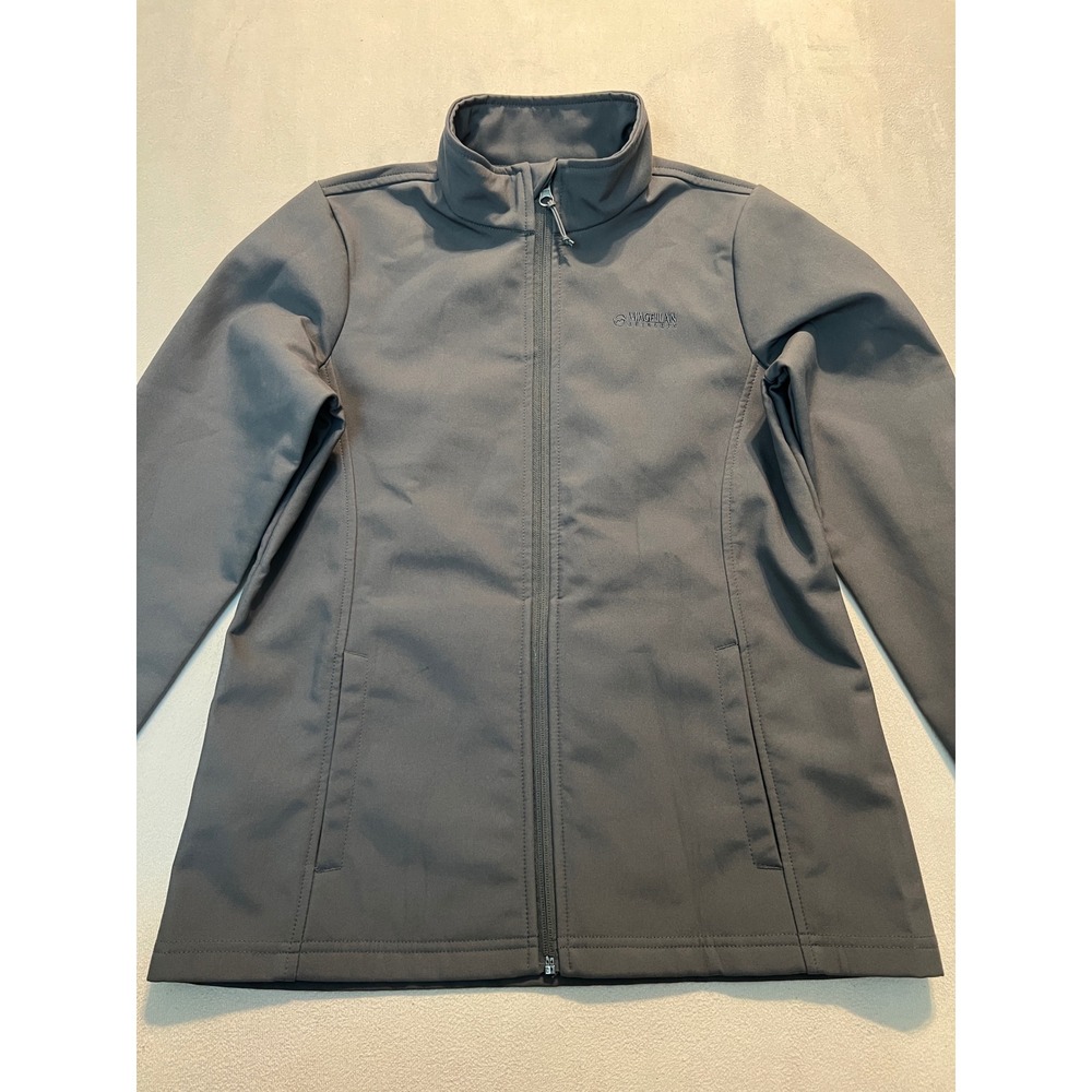 Magellan Outdoors Girls XL Gray Softshell Fleece Lined Full Zip Jacket - Picture 9 of 13